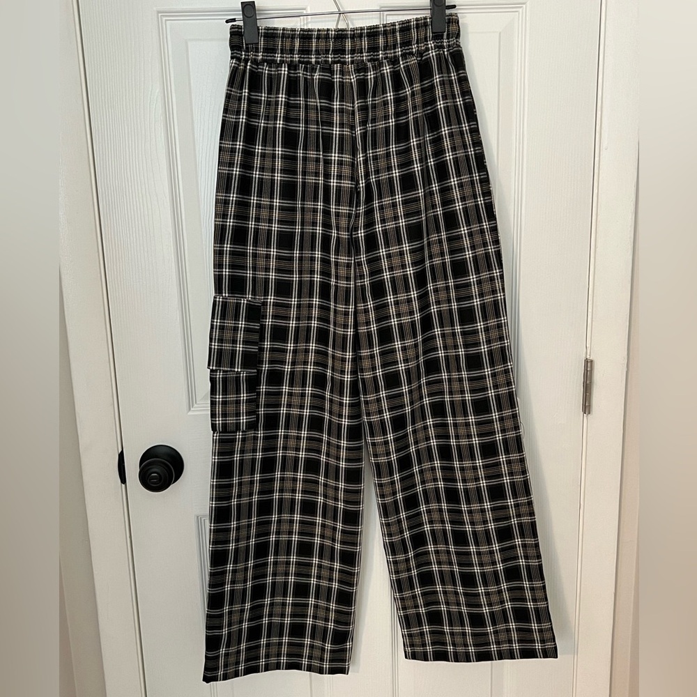 Forever 21 Drawstring Plaid Cargo Pants
